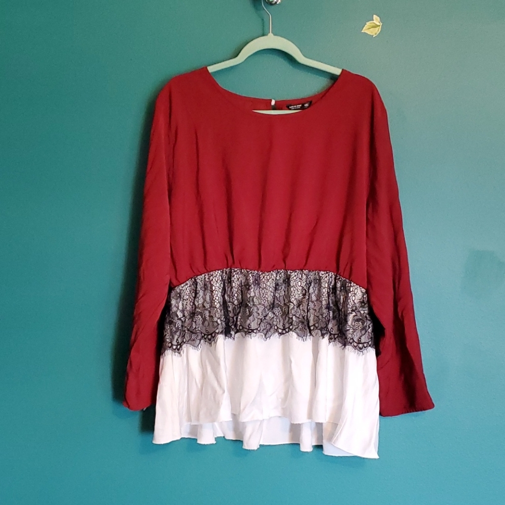 Peplum long sleeve top